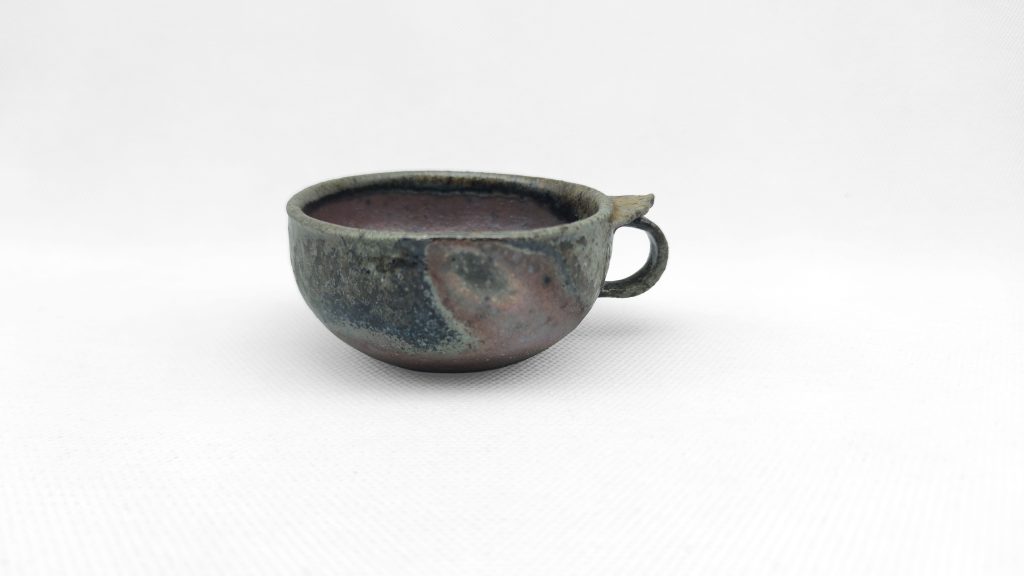 宋代如意意象把杯，一道茶舍紫砂柴烧茶器作品