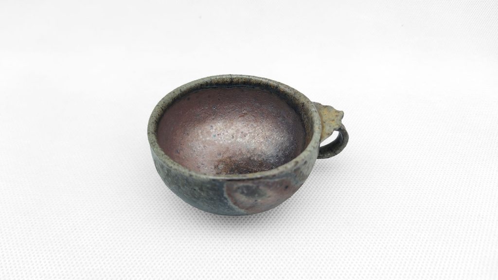 宋代如意意象把杯,一道茶舍紫砂柴烧茶器(里面)